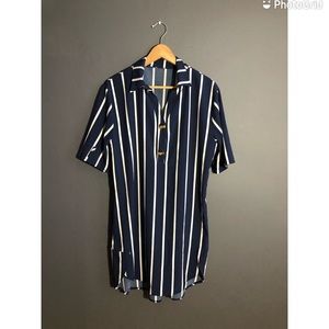 Oversized striped dress, fits loosely and pairs beautifully with sandals